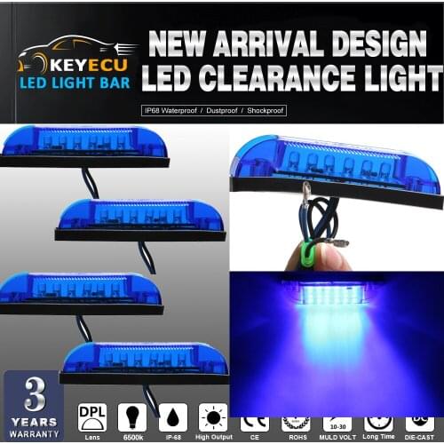 KEYECU 4PCS blue LED Strip Light Maker Light 4" Great Utility Light Indoor & Outdoor Lighting universal use on any application