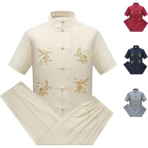 China Embroidery #8 Tang Suit Traditional Chinese Clothing for Men Chinese Shirt Style News Year Hanfu Kung Fu Clothing Party