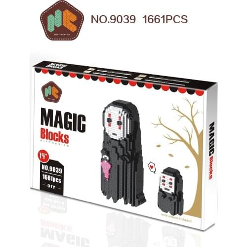 HC9039 No Face Man Building Blocks Bricks Gift Japan Anime Mini Diamond Blocks 3D Model Figures For Child 1661pcs+ bricks