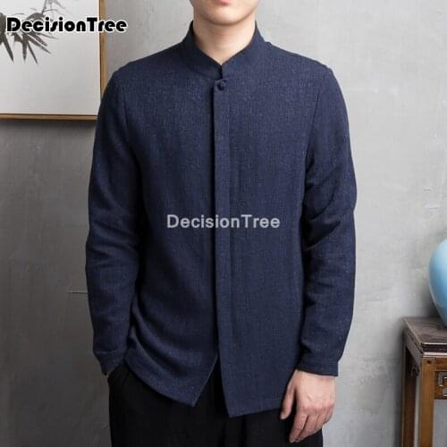 2021 tang suit chinese style blouse shirt traditional chinese clothing fo rmens kung fu clothing chinese zen tea casual shirts
