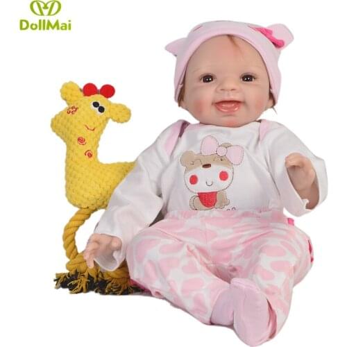 Bebes reborn 55 cm silicone reborn baby girl dolls bb reborn bonecas Real baby dolls child new year gift juguetes