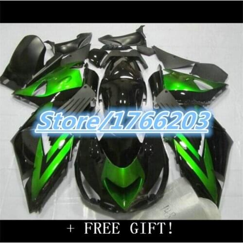 Injection molding Hot sale fairings for Kawasaki ninja green black ZX14 2006-2011 fairing kit ZX14R 06-11 Motorcycle Accessories