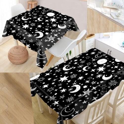Best Black and White Pattern Custom Table Cloth Rectangular Oxford Print Waterproof Oilproof Square Table Cover Party Tablecloth