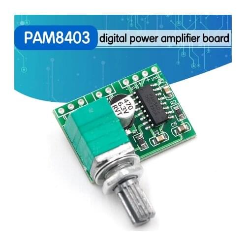 PAM8403 Mini Audio Digital Amplifier Board 470uf 5V USB Potentiometer Anti-meter Body Amplifier Chip With Switch