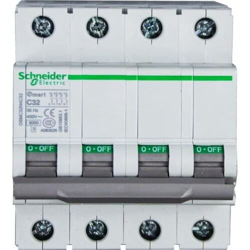 Miniature Circuit Breaker Ac Quality Switch China Export Type C 4P 10A 25A 32A 400V 50HZ 6KA Mini DIn Rail Mounting OSMC32N4C