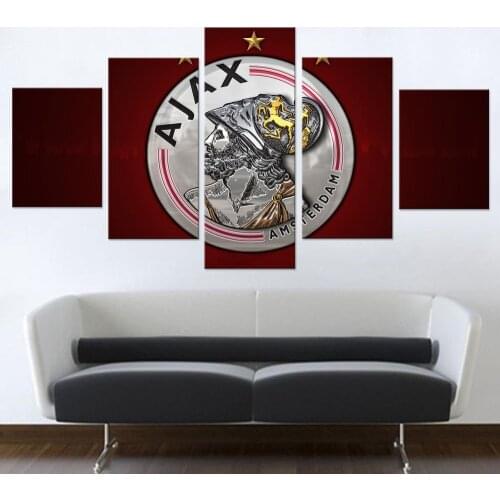 5 panel 5d diamond painting Ajax football team emblem for bedroom living room mosaic 5D DIY Diamond Embroidery Football team