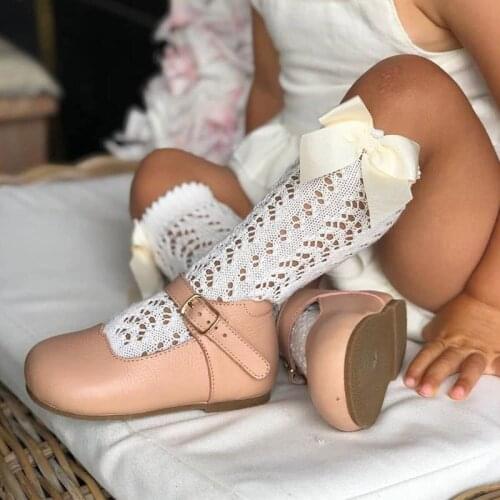 Baby Toddlers Girls Socks Solid Breathable Mesh Cotton Socks Newborn Medium Tube 3/4 Knee High Spanish Style Socks for Girls