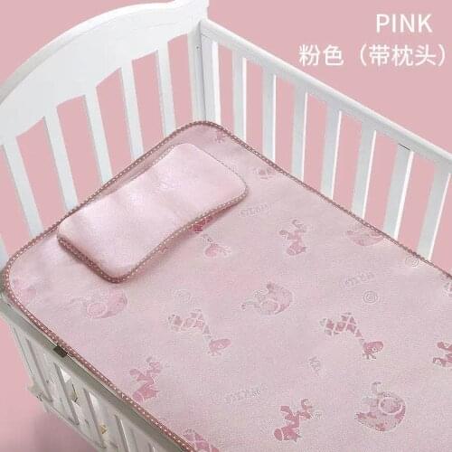New 120x60cm Summer Baby Changing Mattress Baby Cooling Mat With Pillow Newborn Ice Silk Sleeping Crib Pad Infant Bedding Set