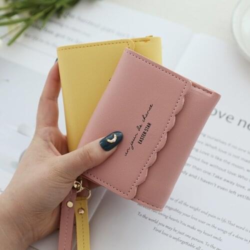 New Women Wristband Wallets Cute Student Short Wallet Female Many Departments Clutch Coin Purse Card Holder Ladies Handbag