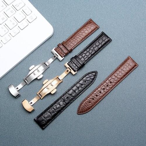 Watchband 14mm 16mm 18mm 19mm 20mm 21mm 22mm 24mm Alligator Full-grain Crocodile Grain Genuine Leather bands Watch Strap