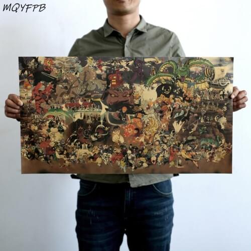 Family Photo of Japanese Animation Kraft Paper Poster Home Decoration Picture Wall Sticker Gift Picture 70x33cm