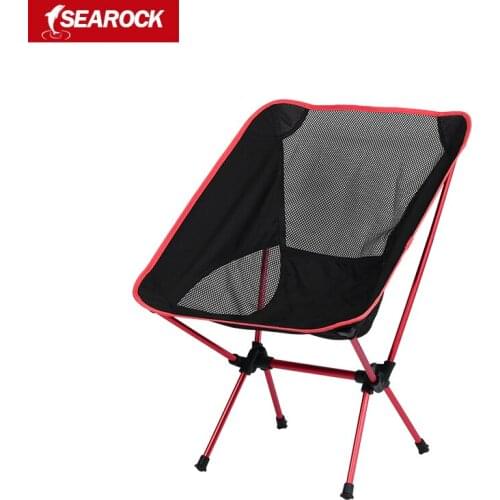 Outdoor Folding Chair Ultra Light Portable Leisure Beach Moon Chair Wilderness Camping Fishing Chair Aluminum Maza Stool