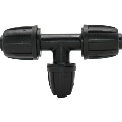 Garden hose 16mm to 8/11 reducing tee barb lock nut 1/2 to the 3/8 hose Tee Connectors 3 way connector 25pcs