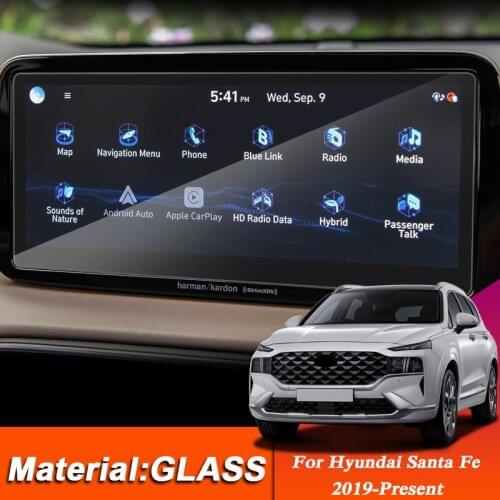 Car Styling Dashboard Display GPS Navigation Screen Glass Protective Film Sticker For Hyundai Santa Fe 2019-Present Accessories