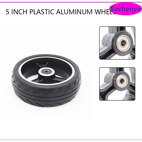 5 inch 5x2 Solid Aluminum wheel for Electric Motorcycle Scooter Tire Rubber Wheel and Aluminum hub
