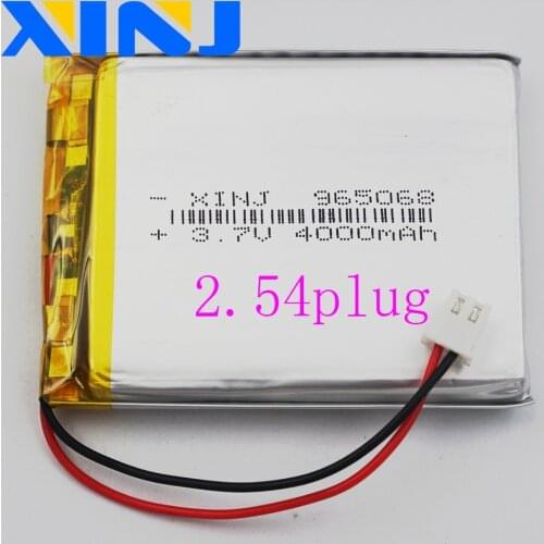 XINJ 3.7V 4000 mAh 2pin JST-PH 2.54mm Polymer Rechargeable Li Lithium Battery 965068 For GPS MID PSP Phone Power Bank Tablet PC
