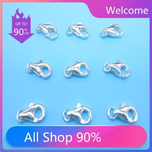 50 Pieces/Batch Of 925 Silver Jewelry Found Results Lobster Clasp Hook Necklace Bracelet DIY Jewelry Making Accessories