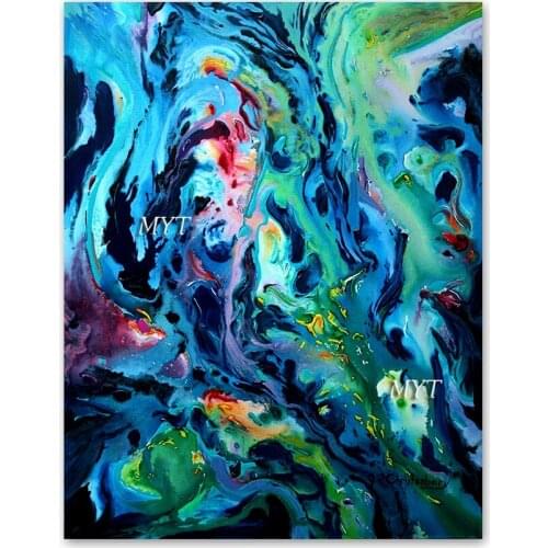 Green Colors Abstract Painting Style Modern Wall Art Canvas Painting Pictures Acrylic Paints For Home Wall Decoration Frameless