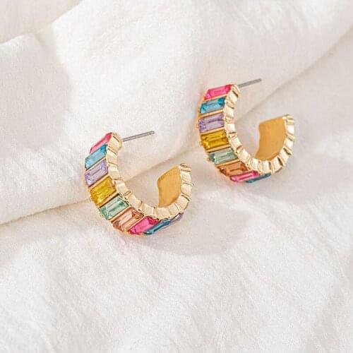 Fashion Vintage Color Metal Earrings for Women Bohemian Style Geometric Gold Statement Earring 2021 Trend Female Modern Jewelry