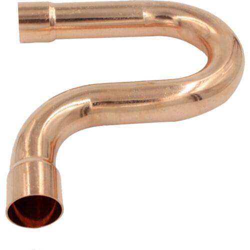 1/2" 3/4" 16 19 25 28.6 32 35 38 42 54mm ID 99.9% Copper End Feed Solder P Trap Plumbing Fitting Coupler For Air Condition