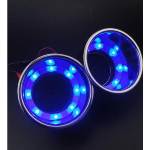 1Pair 8LED Blue Stainless Steel Cup Drink Holder for Marine Boat Car Truck Camper