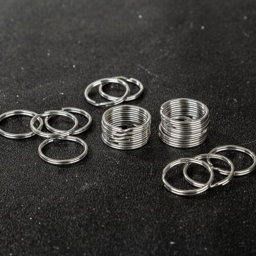 10Pcs/lot 1.5x25mm Stainless Steel Never Fade Blank Round Double Loop Split Key Ring Connector for DIY Keychain Jewelry Making