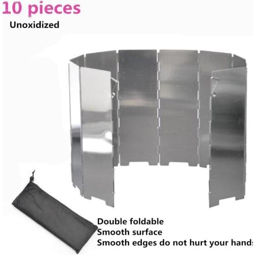 HobbyLane 10PCS Outdoor Pinic BBQ Cooking Wind Shield Ultra-Light Foldable Alloy Camping Cooker Gas Stove Wind Shield