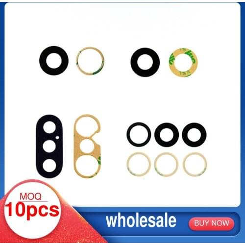 10pcs Back Rear Camera Lens For iPhone X Xs 11 12 Pro Mini Max 6 6S 7 8 Plus Main Camera Glass Sticker Replacement Repair Parts