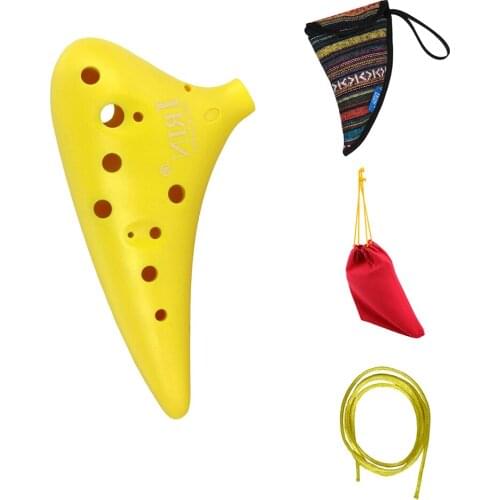 12 Hole Alto C Ocarina Vessel Flute ABS Material Sweet Potato Shape with 2 Protective Bags Musical Gift for Beginners