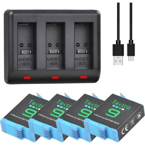 1780mAh 3.86V Camera Battery for gopro hero 9 AHDBT-901 Batteries &LED 3-Slots USB Charger