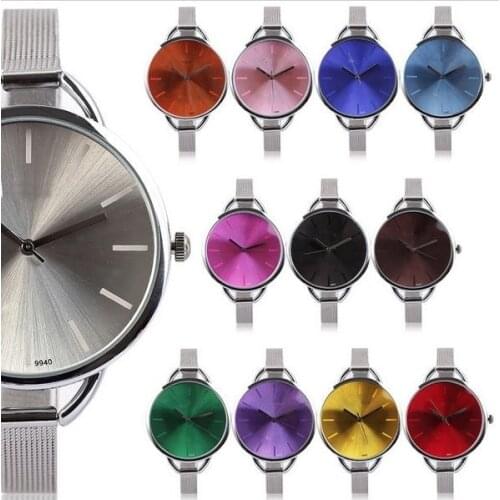 NEW Silver Metal Watch Women casual wristwatch Fashion Watch Ladies Candy Colors Tornasol Relogio Moda Reloj Dama Geneva style