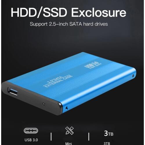 2.5 Inch Notebook SATA HDD Case To Sata USB 3.0 SSD HD Hard Drive Disk External Storage Enclosure Box With USB 3.0 Cable