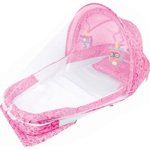 Baby folding Bed carry cot Kids Cradle night lights and music Crib Travel Bed For Children Infant Kids Cradle With mosquito net