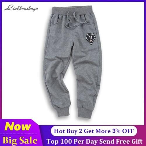 Sport Pants Children 2020 Spring Cotton Kids Letter Print Trousers Clothing Elastic Waist Pant Boys Long Baby Boy Casual Pants