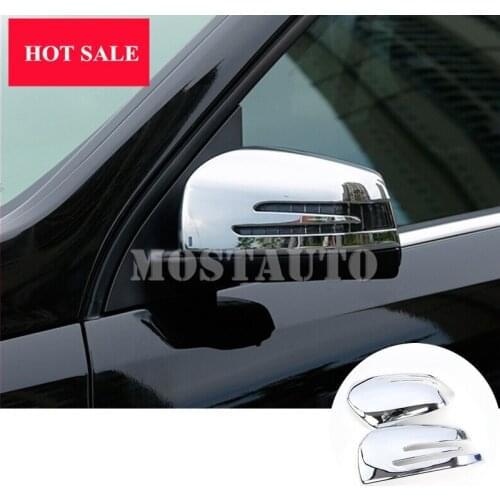 For Benz ML W166 2012-2013 GL X166 2013-2015 ABS Side Rearview Mirror Frame Trim Cover 2pcs Car Accessories Interior Car Decor
