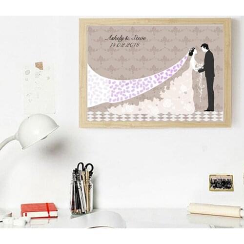 HAOCHU Wedding Celebration Bride And Bridegroom Guestbook Fingerprint Canvas Painting First Communion Signature Party Supplies