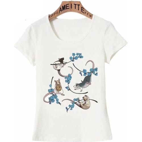 Crazy Rat Lady Print T-Shirt Fashion Women Short Sleeve Funny Animal Design Casual Tees Funny Girl Tops Mujer Tee shirt