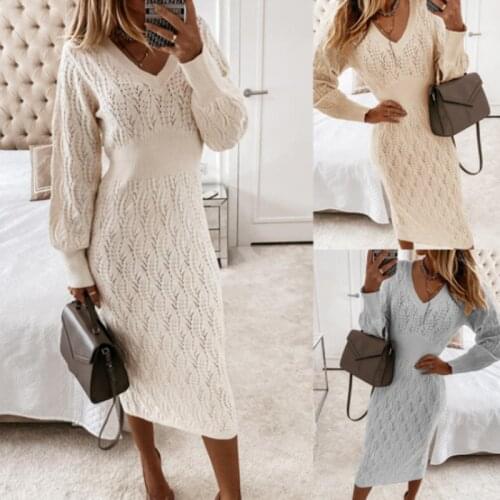 HUISONG Fashionable Knitted Dresses