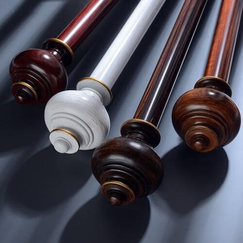 Imitation Wood Grain Thickened Strong Bearing Aluminum Alloy Decorative Head Curtain Rod Roman Rod Curtain Track