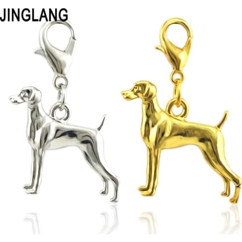 JINGLANG Alloy Dog Charms Pendants DIY Necklace Bracelet Keychain Making Jewelry Accessories wholesale 50 Pieces