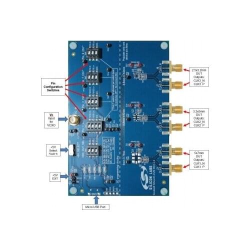 Development Board for Si5xxUC-EVB XO & VCXO Universal Eval Board winder