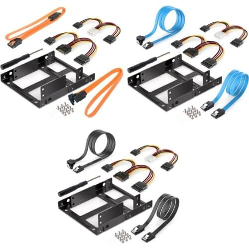 2.5in to 3.5in Drive Bay Adapter HDD SSD Mounting Bracket 2.5 inch to 3.5 Inch Internal Hard Disk Drive Mounting Kit C7AB