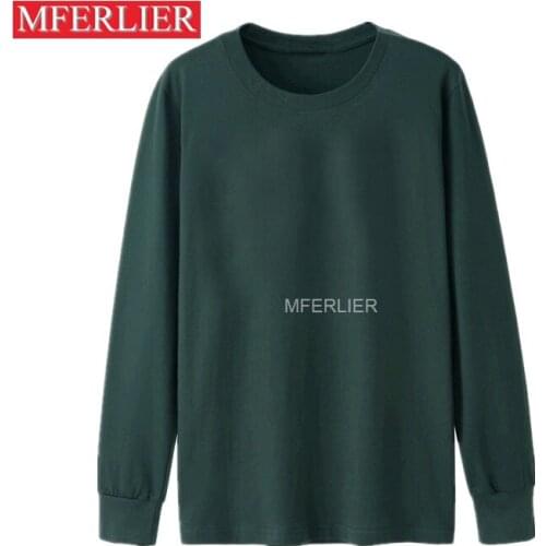 Winter Autumn tshirt 5XL 6XL 7XL Bust 138cm long sleeve cotton plus size Loose t shirt 6 colors