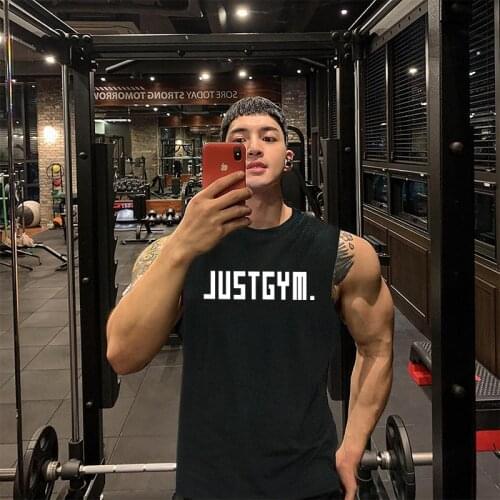 Brand 2021 Summer Gym Men Tank Tops Sleeveless Vest Muscle tanks Undershirt casual fitness Mens print Bodybuilding clothes