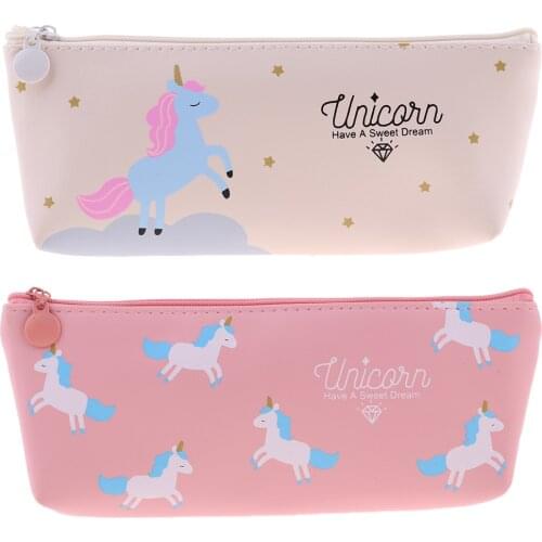 Soft Zipper Pouch Pencil Pen Case Holder Cosmetic Makeup Bag Purse Students Daypacks 20 x 8cm