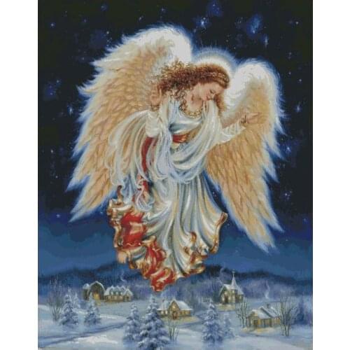 Starlight Angel Large format Clear Picture Top Quality Cross Stitch Kits Crafts 14CT Unprinted Embroidered Handmade Art Decor