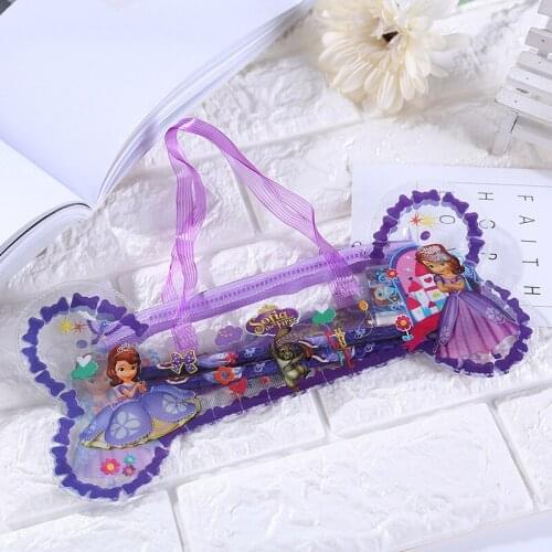 Disney Stationery Set Cartoon Bone Shaped Pencil Case Cute Drawing Book Pencil Ruler Eraser Combination School Supplies Gift