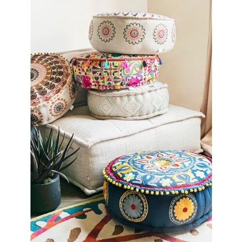 Floor futon cushion light circular thickening cloth art zen meditation tatami MATS floor pillow flower floor pillow cushion