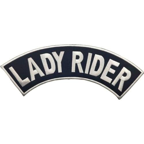 Lady Rider Embroidery Patch Iron on Backing Rocker for DIY Clothing Appliqued Bikers Jackets Vests Clothes Accessories Craft
