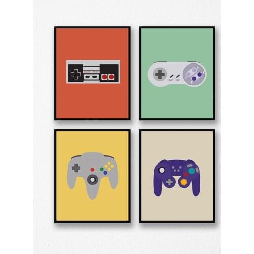 Video Game Wall Art Canvas Painting Gaming Room Decor Posters and Prints Abstract Party Artwork Picture for Boys Room Decoration